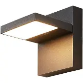LUCANDE LED-wandlamp buiten Silvan, zwart, Aluminium, Modern, LED wandlamp buiten