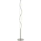 LINDBY LED-vloerlamp Auron, dimbaar, alu / grijs / zink, Woon-/ Eetkamer, Kunststof, Modern, LED vloerlamp
