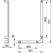 Keuco gehoekte greepstuk Elegance zonder douchehouder 90 graden naar links model 401 chrome 701mm