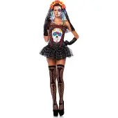 Vegaoo Dia de los Muertos skelet korset voor vrouwen