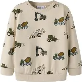 Name it MINI sweater met print - wit Jongens Katoen Ronde hals Printopdruk - maat 98