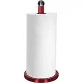 Cheffinger , Keukenrolhouder met metallic effect en stabiele zware voet, Rood