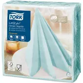 Tork Dinerservet Tork Linstyle Premium 1/4 vouw 1-laags 390x390mm 50 vel aquablauw 478880