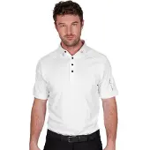 Island Green Heren Gestikt Golf Poloshirt (Wit)