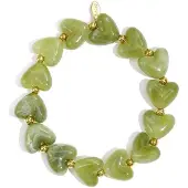 Yehwang Hartjes armband Legergroen