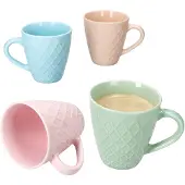 MamboCat 4-delig bekerenset Pastelli in roze, lichtblauw, groen & abrikoos – 78894