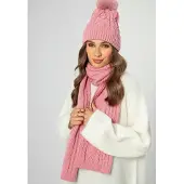 WITTCHEN Hoed met Pompom en Parels - Roze - Viscose