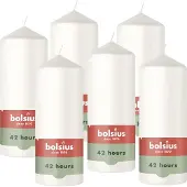 Bolsius - Gladde Stompkaarsen - Wit - 6 stuks - 15cm - 42 Branduren