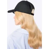 WITTCHEN - Dames Katoenen Baseballpet - Zwart - Glanzend Logo - Verstelbare Band