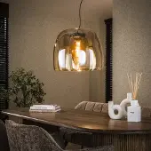 Dimehouse Hanglamp Dain 1-lichts XL amberkleurig glas