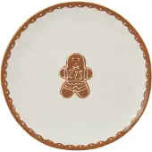 J-Line bord Cookie Rond Dolomiet - keramiek - bruin/wit