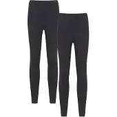 Mountain Warehouse Dames/Dames Katoenmix Midweight Leggings (Set van 2) (Jet Zwart)