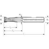 Rotec HSS-E spiebaanfrees, kort, AlCrN, ø10
