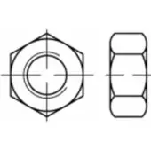 Toolcraft TO-5416716 Zeskantmoeren M2 Staal Galvanisch verzinkt 1000 stuk(s)
