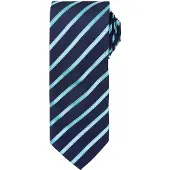 Premier Heren Sport Stripe Pattern Formele Work Tie (Marine / Turquoise)