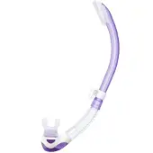 Tusa Platina II Hyperdry – Premium snorkel met Hyperdry-systeem en hypoallergene siliconen mondstuk – Paars/Transparant – SP-170 PQ