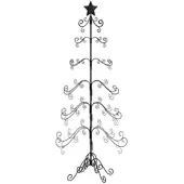 vidaXL Kerstdecoratie kerstboom 215 cm metaal zwart