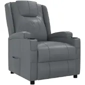 vidaXL Fauteuil verstelbaar kunstleer grijs