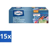 Toppits – Safeloc Diepvrieszakken – 1 Liter – 20 Zakjes - Bulkverpakking - 15 stuks