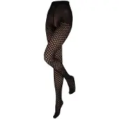 Sarlini Panty met blokken patroon zwart 40den L/XL