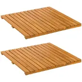 vidaXL Badmat 2 st Naturel 50 x 50 cm Massief Acacia Hout