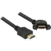 DeLOCK HDMI (m) - HDMI (v) haaks inbouw adapter - versie 1.4 (4K 30Hz) - 1 meter