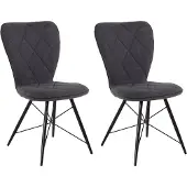 Loft 24 Viola-Eetkamerstoel - Set van 2 - Antraciet