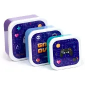 Puckator Lunch Box - Game Over - Set 3 - M/L/XL - 13,5x13,5x6cm Genesteld