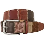 Lindenmann riem bruin gestreept 100% leer