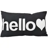 Gek op kussens! Hello zwart | 30 x 50 cm | kussenhoes | katoen/polyester