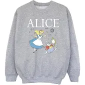 Disney Meisjes Alice In Wonderland Volg Het Konijn Sweatshirt (Sportgrijs)