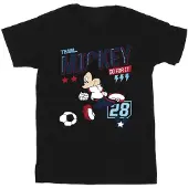 Disney Meisjes Mickey Mouse Team Mickey Voetbal Katoenen T-Shirt (Zwart)