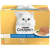 Gourmet gold mousse mixed konijn / rund / kalf / lam kattenvoer 24x85 gr