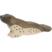 Holztiger Zeedieren - Zeerob - 14X3X6Cm - Houten Figuur - Handgemaakt