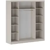 Vente-unique Kledingkast met 2 schuifdeuren en spiegel – B200 cm – Beige - OCHIRA