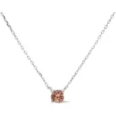 Karma Collier Klassiek Ronde Steen Karamel Zilver
