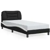 vidaXL Bedframe zonder matras "Hvar", zwart en wit, 90x190 cm, kunstleer