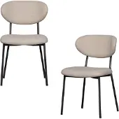 Woood Kjeld Eetkamerstoelen - Geweven Stof - Naturel - Set van 2