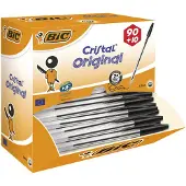 BIC Voordeelpak balpennen met dop Cristal Original, 0,4 mm, zwart, 100 stuks