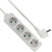 Perel Penaarde stekkerdoos 4-voudig | | 5 meter (Wit)