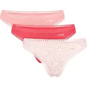 Sloggi Women GO Crush String (3-pack) - dames string - lichroze - flamingo roze en roze met wit dessin
