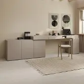 Meubella - Whenua 3 - Bureau links - Beige - 321x55x79 cm