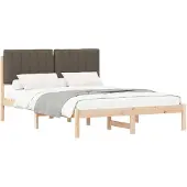 vidaXL Bedframe met gestoffeerd hoofdeinde, taupe, 140 x 200 cm