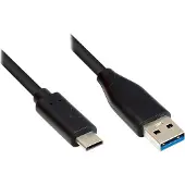 GOOD CONNECTIONS USB-C naar USB-A kabel - USB3.0 - tot 0,9A / zwart - 5 meter