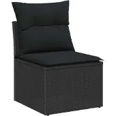 vidaXL Tuinbank Set 10 st 7-Aantal zitplaatsen Zwart poly rattan