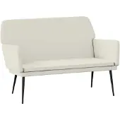vidaXL Bankje 108x79x79 cm fluweel crèmekleurig