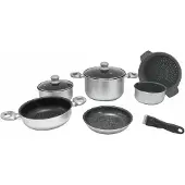 Gimex Pannenset - Inductie - Zilver - 9-Delig