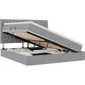 vidaXL Opslag bed met matras met opslag Lichtgrijs 180 x 200 cm Stof