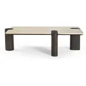 Starfurn Salontafel Maeve - Rechthoek Hout/Marmer - 128x60x36cm
