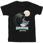 Disney Meisjes Lilo en Stitch Hawaii Katoenen T-Shirt (Zwart)